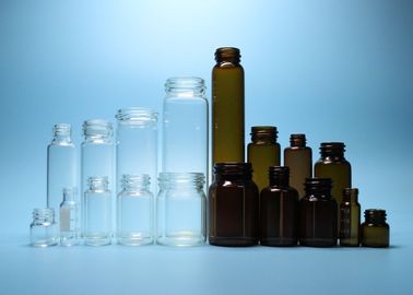 Σαφές και ηλέκτρινο φαρμακευτικό ή καλλυντικό περασμένο κλωστή τοπ φιαλίδιο μπουκαλιών γυαλιού