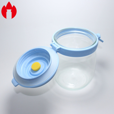 Προσαρμοσμένο 500ml 1000ml γυάλινο μπουκάλι βάζο με πλαστικό καπάκι