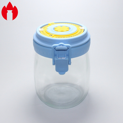 Προσαρμοσμένο 500ml 1000ml γυάλινο μπουκάλι βάζο με πλαστικό καπάκι