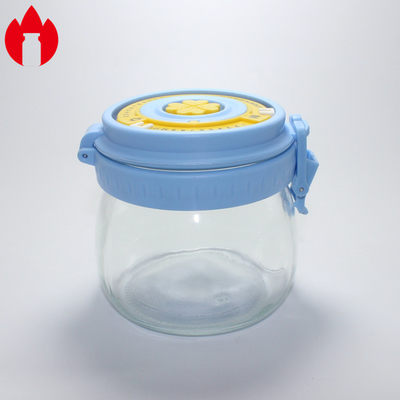 Προσαρμοσμένο 500ml 1000ml γυάλινο μπουκάλι βάζο με πλαστικό καπάκι