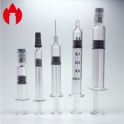 1 ml 2, 25 ml 3 ml 5 ml γυάλινες προγεμισμένες σύριγγες Διαυγές χρώμα Για φαρμακευτικά ή καλλυντικά προϊόντα