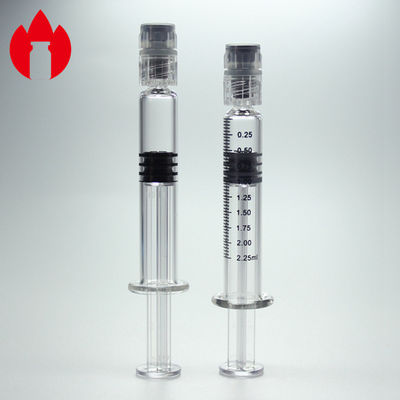 1 ml 2, 25 ml 3 ml 5 ml γυάλινες προγεμισμένες σύριγγες Διαυγές χρώμα Για φαρμακευτικά ή καλλυντικά προϊόντα