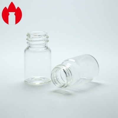7ml καθαρίστε το περασμένο κλωστή εμπορευματοκιβώτιο φιαλιδίων μπουκαλιών τοπ γυαλιού Borosilicate μίνι